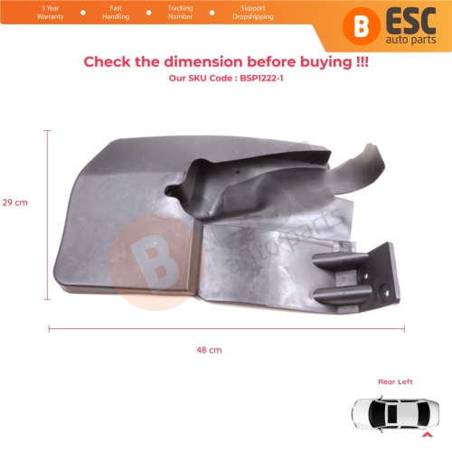 Rear Left Mud Flap Splash Guard for Mercedes Sprinter 906 NCV3 VW Crafter MK1 2006-2017 A9068820204