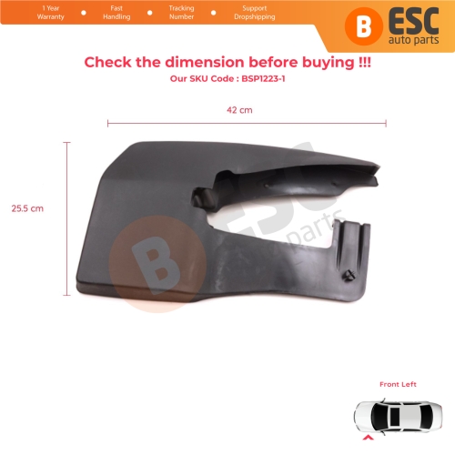 Front Left Mud Flap Splash Guard for Mercedes Sprinter 906 NCV3 VW Crafter MK1 2006-2017 A9068820004