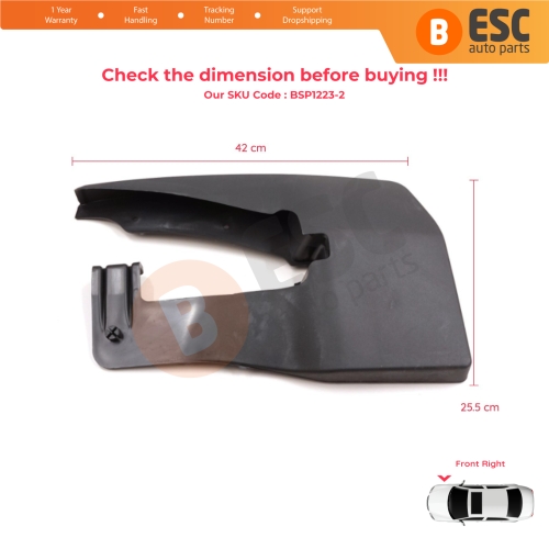 Front Right Mud Flap Splash Guard for Mercedes Sprinter 906 NCV3 VW Crafter MK1 2006-2017 A9068820104