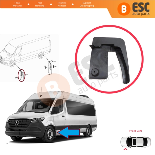 Front Left Mud Flap Splash Guard for Mercedes Sprinter 907 910 VW Crafter SY SZ 2017-On 9108890000