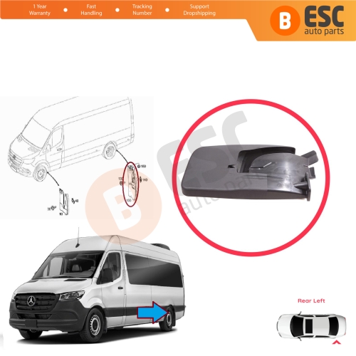 Rear Left Mud Flap Splash Guard for Mercedes Sprinter 907 910 VW Crafter SY SZ 2017-On A9078890200