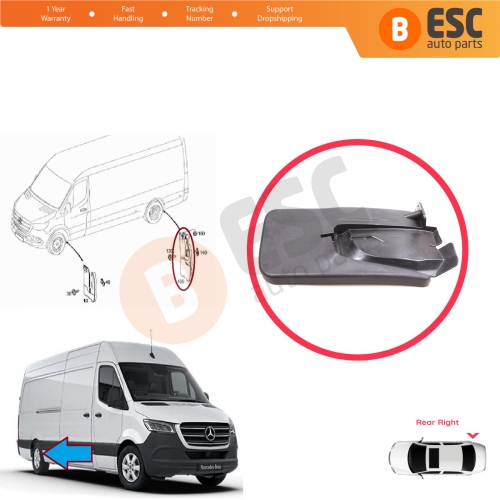 Rear Right Mud Flap Splash Guard for Mercedes Sprinter 907 910 VW Crafter SY SZ 2017-On A9078890300