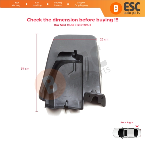 Rear Right Mud Flap Splash Guard for Mercedes Sprinter 907 910 VW Crafter SY SZ 2017-On A9078890300