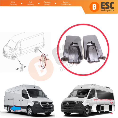 Rear Left Right Mud Flap Splash Guard for Mercedes Sprinter 907 910 VW Crafter SY SZ 2017-On 9078890200 9078890300