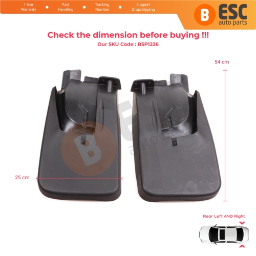 Rear Left Right Mud Flap Splash Guard for Mercedes Sprinter 907 910 VW Crafter SY SZ 2017-On 9078890200 9078890300