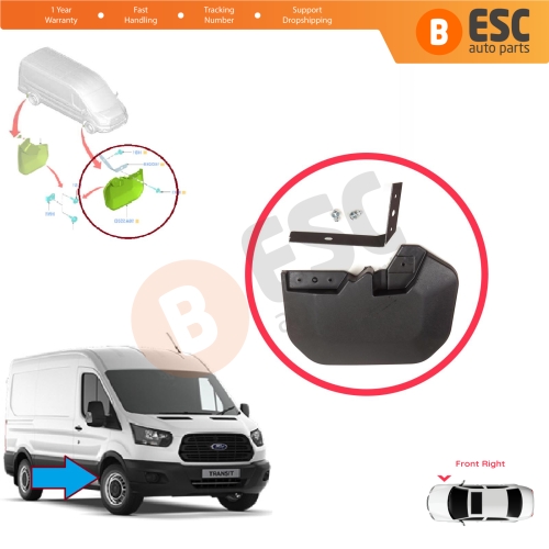 Front Right Mud Flap Splash Guard for Ford Transit MK8 T18 V363 FAD FBD FCD FDD FED 2013-On 1820756