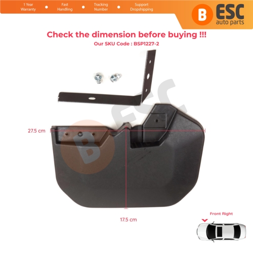 Front Right Mud Flap Splash Guard for Ford Transit MK8 T18 V363 FAD FBD FCD FDD FED 2013-On 1820756