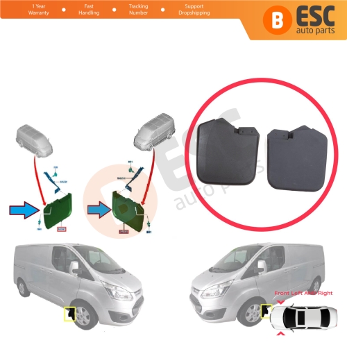 Front Left Right Mud Flap Splash Guard for Ford Transit Custom Tourneo V362 MK1 FY FZ F3 2012-2023 1915641 1915642