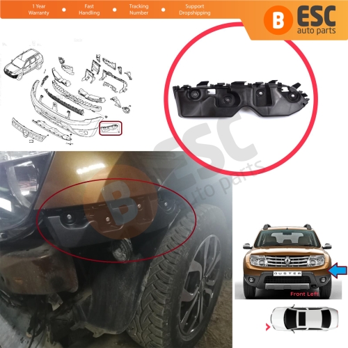 Front Bumper Mount Holder Support Bracket Left for Renault Dacia Duster MK1 HS 2010-2017 622230010R