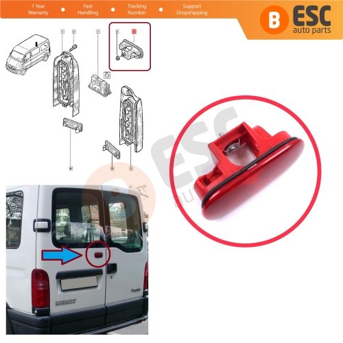Rear Door Stop Lamp 3rd Brake Light For Renault Master MK2 Mascott Vauxhall Opel Movano A Nissan Interstar X70 7700352940
