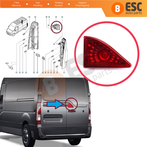 Rear Door Stop Lamp 3rd Brake Light For Renault Master MK3 Opel Vauxhall Movano B Nissan NV400 Interstar X62B 265900021R