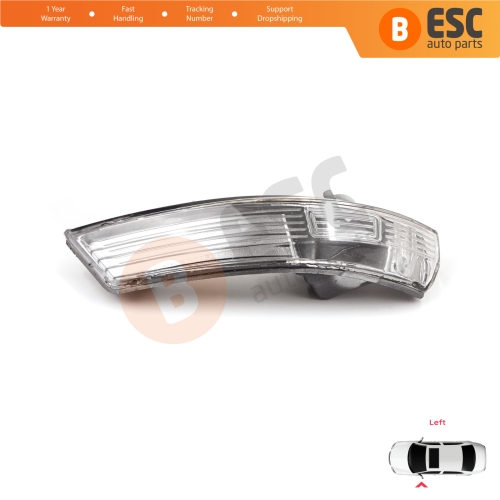 Left Side Door Wing Mirror White Clear Indicator Lamp Lens for Ford Focus 2007-2020 Mondeo MK4 2007-2015 8M5113B383AA