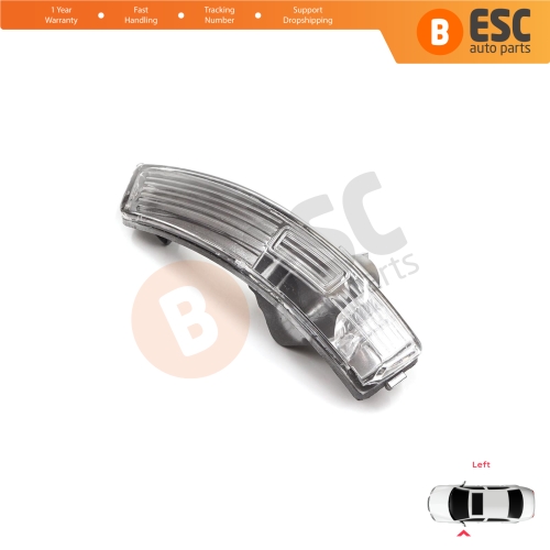 Left Side Door Wing Mirror White Clear Indicator Lamp Lens for Ford Focus 2007-2020 Mondeo MK4 2007-2015 8M5113B383AA