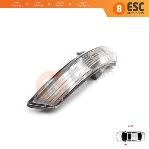 Left Side Door Wing Mirror White Clear Indicator Lamp Lens for Ford Focus 2007-2020 Mondeo MK4 2007-2015 8M5113B383AA