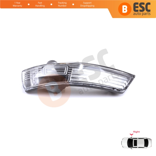 Right Side Door Wing Mirror White Clear Indicator Lamp Lens for Ford Focus 2007-2020 Mondeo MK4 2007-2015 8M5113B384AA