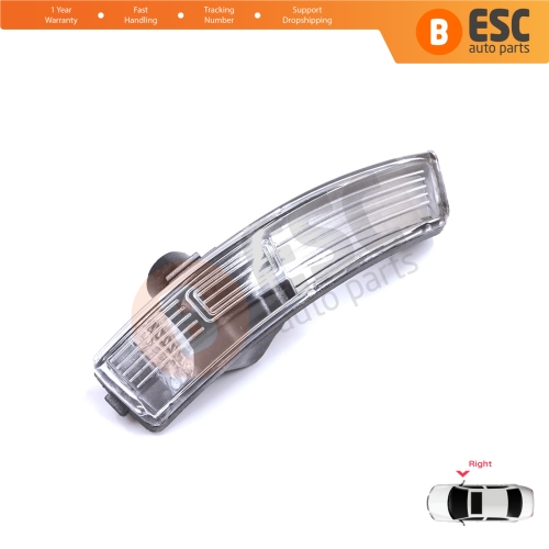 Right Side Door Wing Mirror White Clear Indicator Lamp Lens for Ford Focus 2007-2020 Mondeo MK4 2007-2015 8M5113B384AA