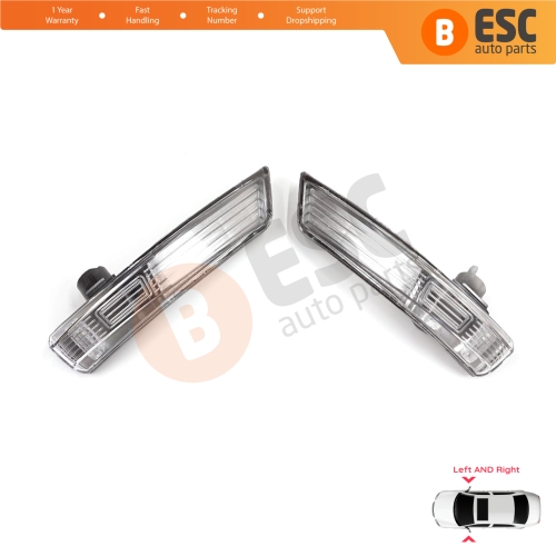 Side Door Wing Mirror White Clear Indicator Lamp Lens Left Right for Ford Focus 2007-2020 Mondeo MK4 2007-2015 1872845 1872847 