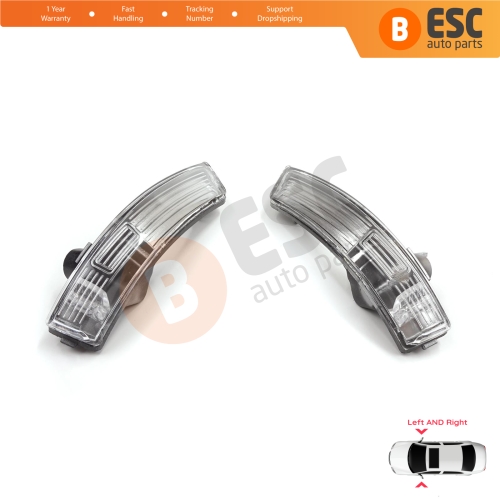 Side Door Wing Mirror White Clear Indicator Lamp Lens Left Right for Ford Focus 2007-2020 Mondeo MK4 2007-2015 1872845 1872847 