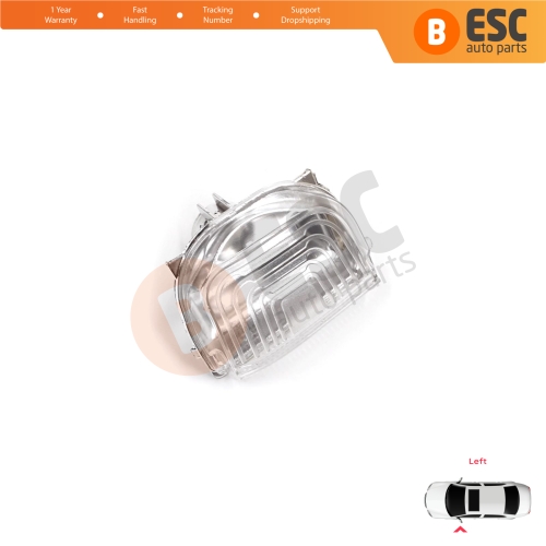 Left Side Door Wing Mirror White Clear Indicator Lamp Lens for Mercedes Sprinter MK3 907 910 2018-On 9109064700