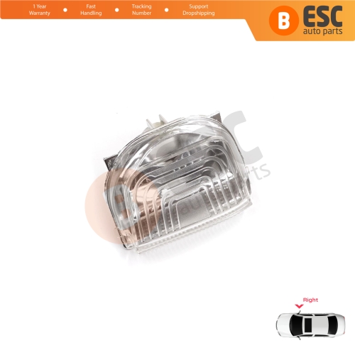Right Side Door Wing Mirror White Clear Indicator Lamp Lens for Mercedes Sprinter MK3 907 910 2018-On 9109064600