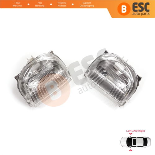 Side Door Wing Mirror White Clear Indicator Lamp Lens Left Right for Mercedes Sprinter MK3 907 910 2018-On 9109064700 9109064600