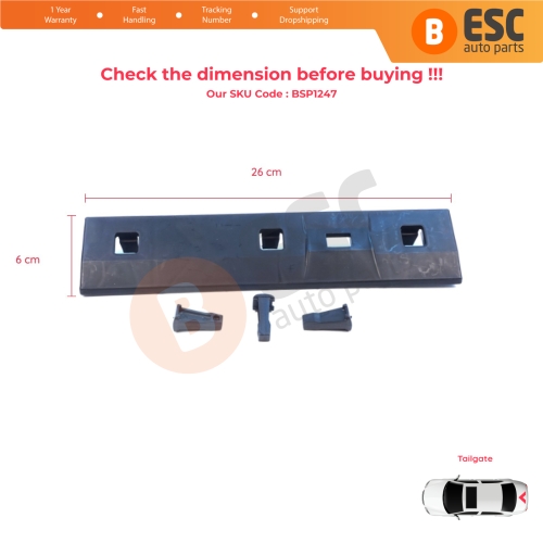 Rear Panel Door Trim Upper Plate for Mercedes Sprinter W901 W902 W903 W904 VW LT MK2 1996-2006 9017660219