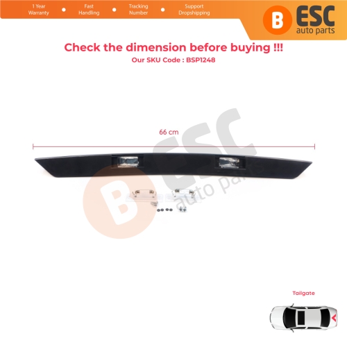 Rear Tailgate Number Plate Light Housing Strip For VW Transporter T5 2003-2015 7E0827329F