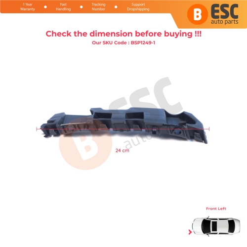 Front Left Bumper Mount Holder Support Bracket for Renault Dacia Logan Sandero Stepway MK2 Symbol MK3 Facelift 2017-On  631438295R