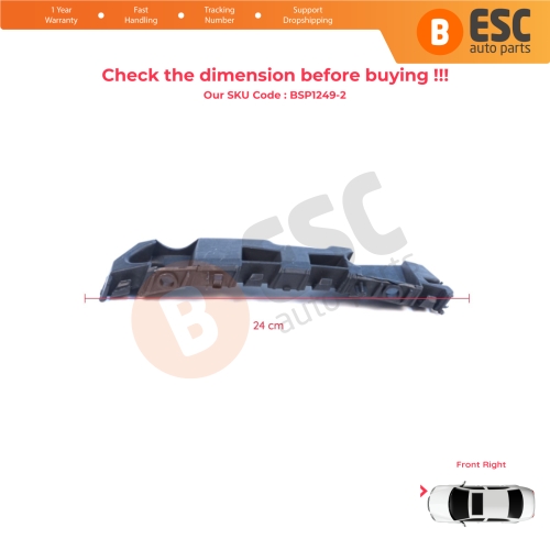 Front Right Bumper Mount Holder Support Bracket for Renault Dacia Logan Sandero Stepway MK2 Symbol MK3 Facelift 2017-On  631427999R