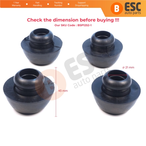 4 Pieces Jack Mount Lift Point Support Rubber Plug Pad Cap for Mercedes 190 190E 190D W201 1982-1993