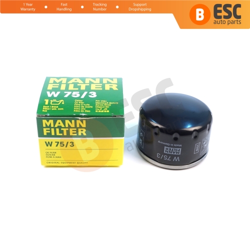 Oil Filter Genuine MANN W75/3 W 75/3 7700274177 for Renault Clio Duster Fluence Scenic Kangoo Laguna Logan Master Megane Thalia Trafic Twingo