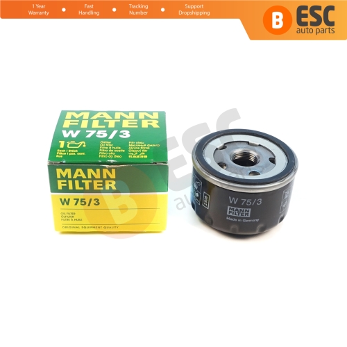 Oil Filter Genuine MANN W75/3 W 75/3 7700274177 for Renault Clio Duster Fluence Scenic Kangoo Laguna Logan Master Megane Thalia Trafic Twingo