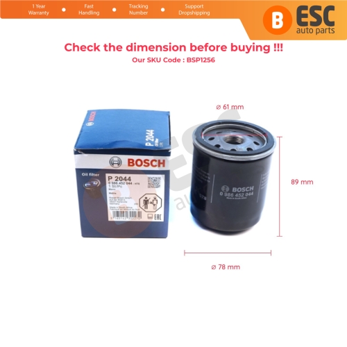 Oil Filter Genuine Bosch P2044 0986452044 for Toyota 4Runner Auris Avensis Camry Corolla Cruiser Hiace Hilux RAV4 Tacoma Yaris