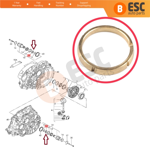 Joint Flange Tapered Ring for VW Transporter MK5 2003-2016 2.5 TDI 0A5409374
