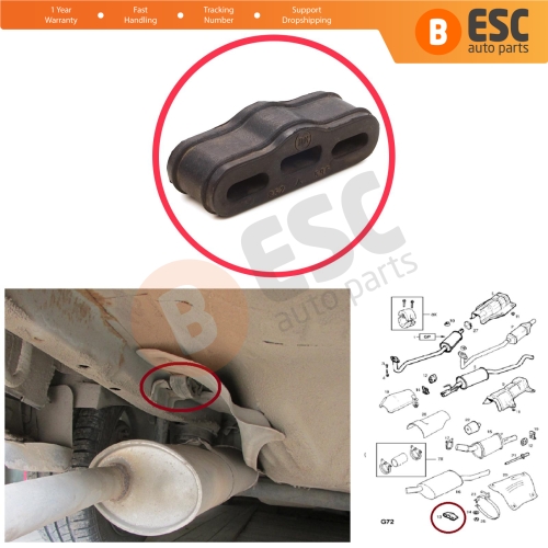 Exhaust Rear Muffler Cushion Mounting for Vauxhall Opel Combo B Astra F Kadett E Tigra A Daewoo Nexia Espero 852717