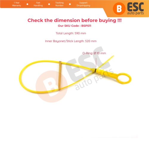 Oil Level Measurer Rod Dipstick 520 mm for Nissan Micra K12 Renault Clio Scenic Kangoo Megane MK2 1.5 DCI K9K Diesel Engines 7701060940