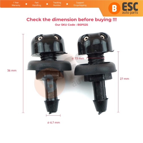 2 Pieces Universal Car Dual Holes Windshield Washer Nozzle Wiper Water Spray Jet Kit