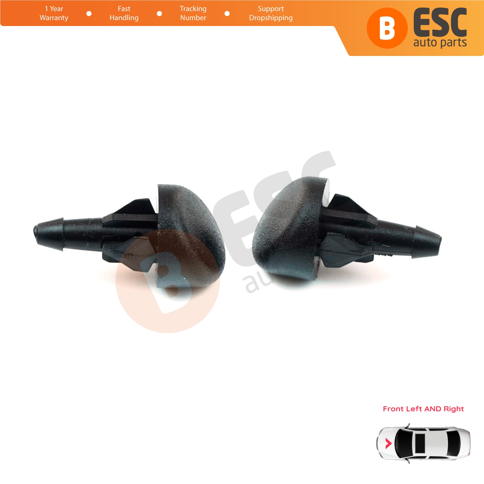 ESC Auto Parts ESP528 2 Pieces Front Windscreen Water Washer Nozzle