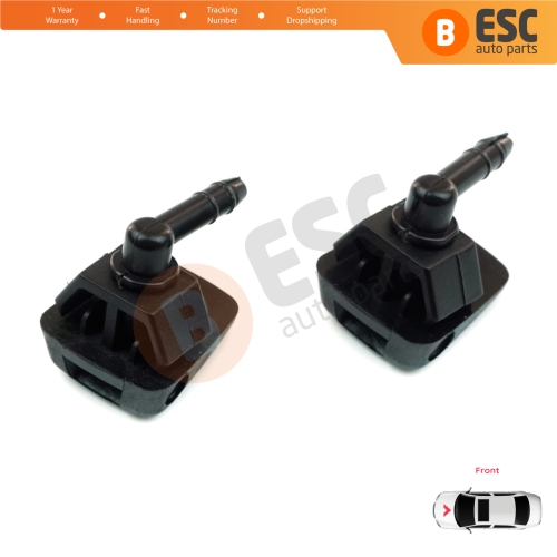 2 Pieces Front Window Wiper Water Washer Nozzle Spray Jets for Fiat Citroen Peugeot Alfa Romeo Ypsilon 735277664 6438J0 46454320 7767818   
