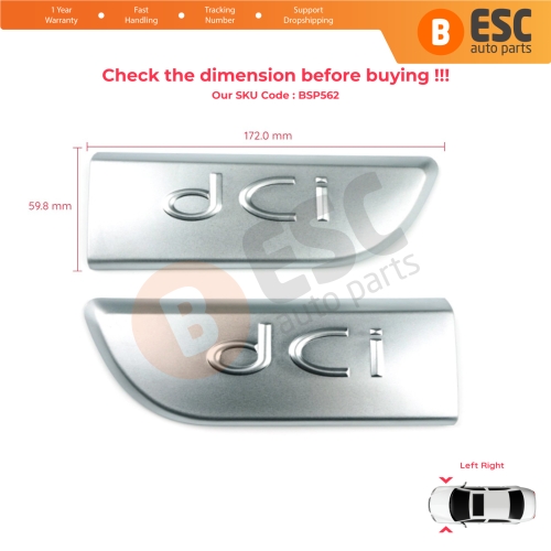 Chrome DCI Badge Monogram Emblem Left and Right Door Moulding Badge For Renault Megane MK2 Scenic MK2 8200717150