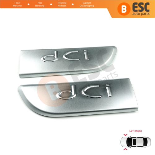 Chrome DCI Badge Monogram Emblem Left and Right Door Moulding Badge For Renault Megane MK2 Scenic MK2 8200717150