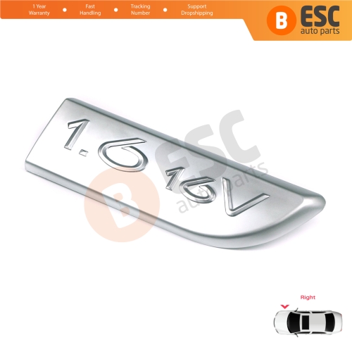 Chrome 1.6 16V Badge Emblem 8200209130 Right For Renault Megane MK2 Scenic MK2