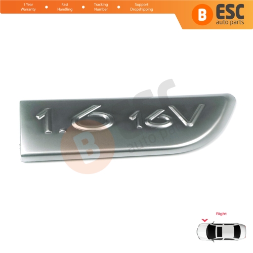 Chrome 1.6 16V Badge Emblem 8200209130 Right For Renault Megane MK2 Scenic MK2