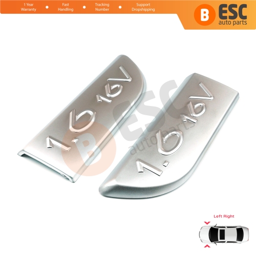 2 Pieces Chrome 1.6 16V Badge Emblem 8200209130 Left and Right For Renault Megane MK2 Scenic MK2