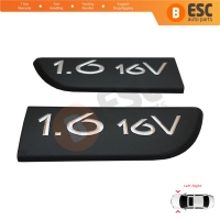 2 Pieces Black 1.6 16V Badge Emblem Left Right For Renault Megane MK2 Scenic MK2 8200209130 
