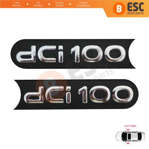 2 Pieces Black dci100 Side Door Badge Monogram Emblem for Renault Master MK2 Vauxhall Opel Movano Nissan Interstar X70