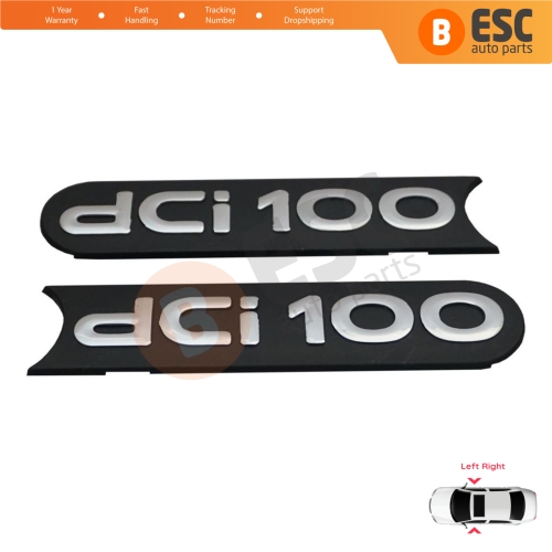 2 Pieces Black dci100 Side Door Badge Monogram Emblem for Renault Master MK2 Vauxhall Opel Movano Nissan Interstar X70