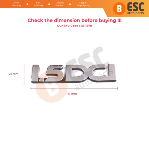 Rear Trunk 1.5 DCI Logo Badge Monogram Emblem Chrome Color for Renault Dacia Sandero Logan MK1 848900044R