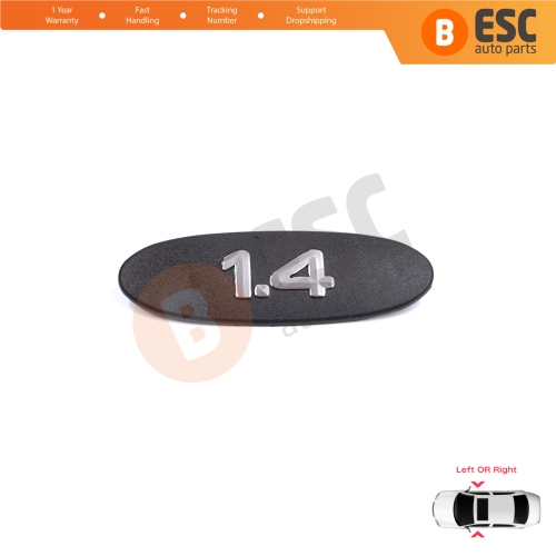 Black 1.4 Logo Badge Monogram Emblem for Renault Clio MK2 II BB CB Kangoo MK1 FC KC 7700422223