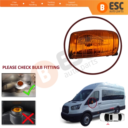 Left Side Door Wing Mirror Amber Indicator Signal Lamp Lens for Ford Transit MK8 T18 V363 2013-On 1847388 